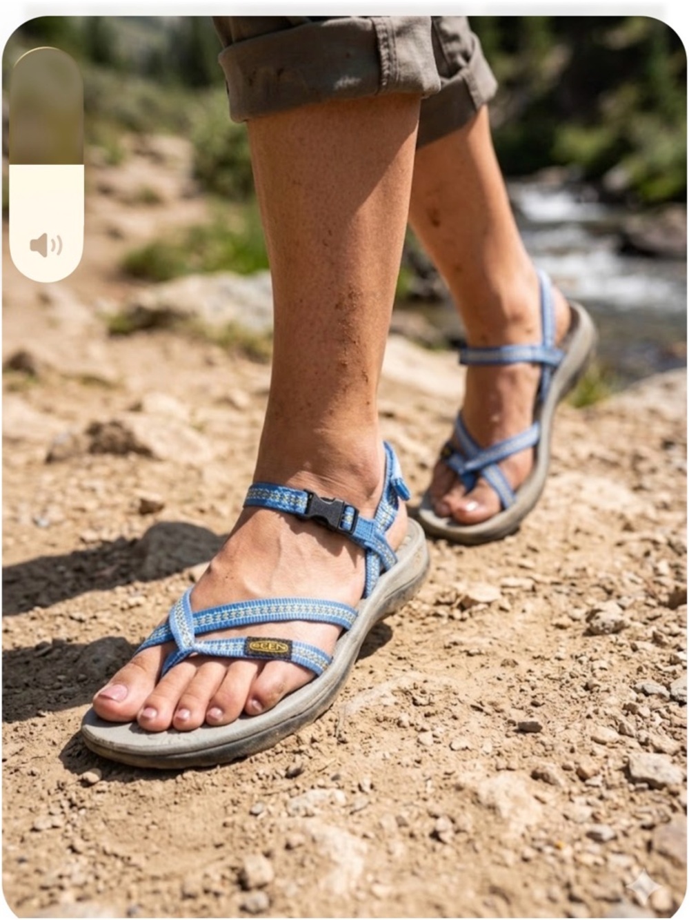 Keen Light Blue Strappy Hiking Sandals